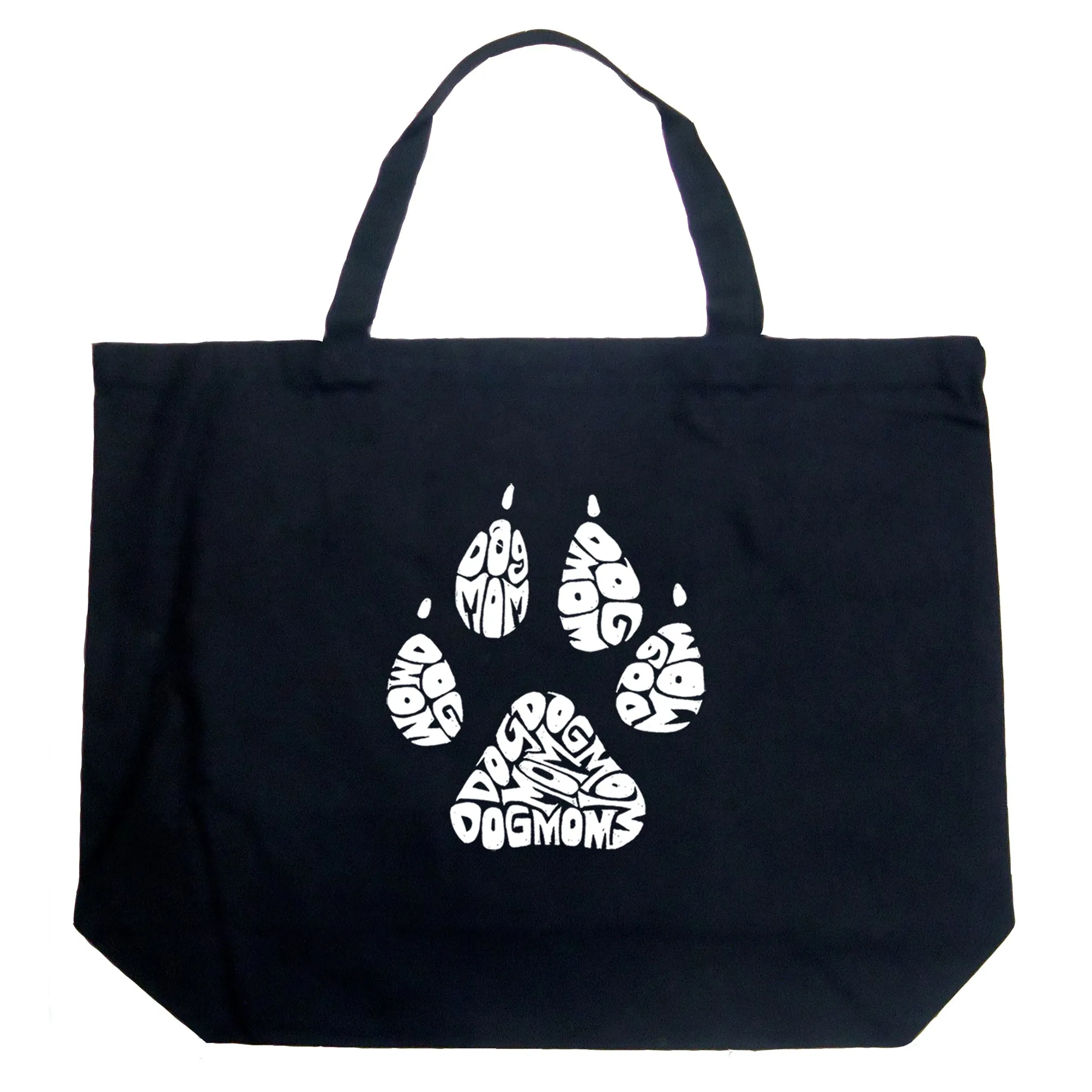 Dog Mom  - Large Word Art Tote Bag