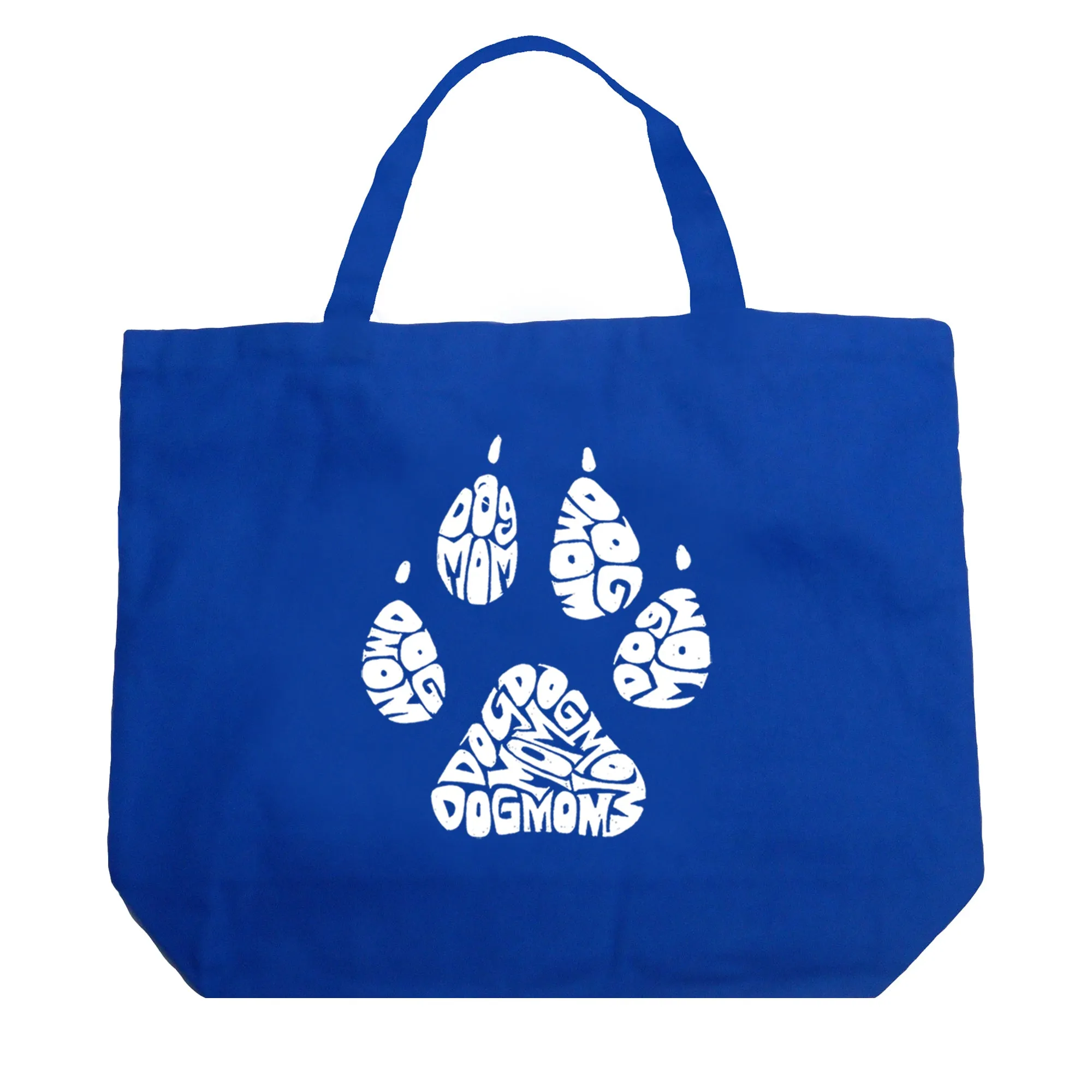 Dog Mom  - Large Word Art Tote Bag