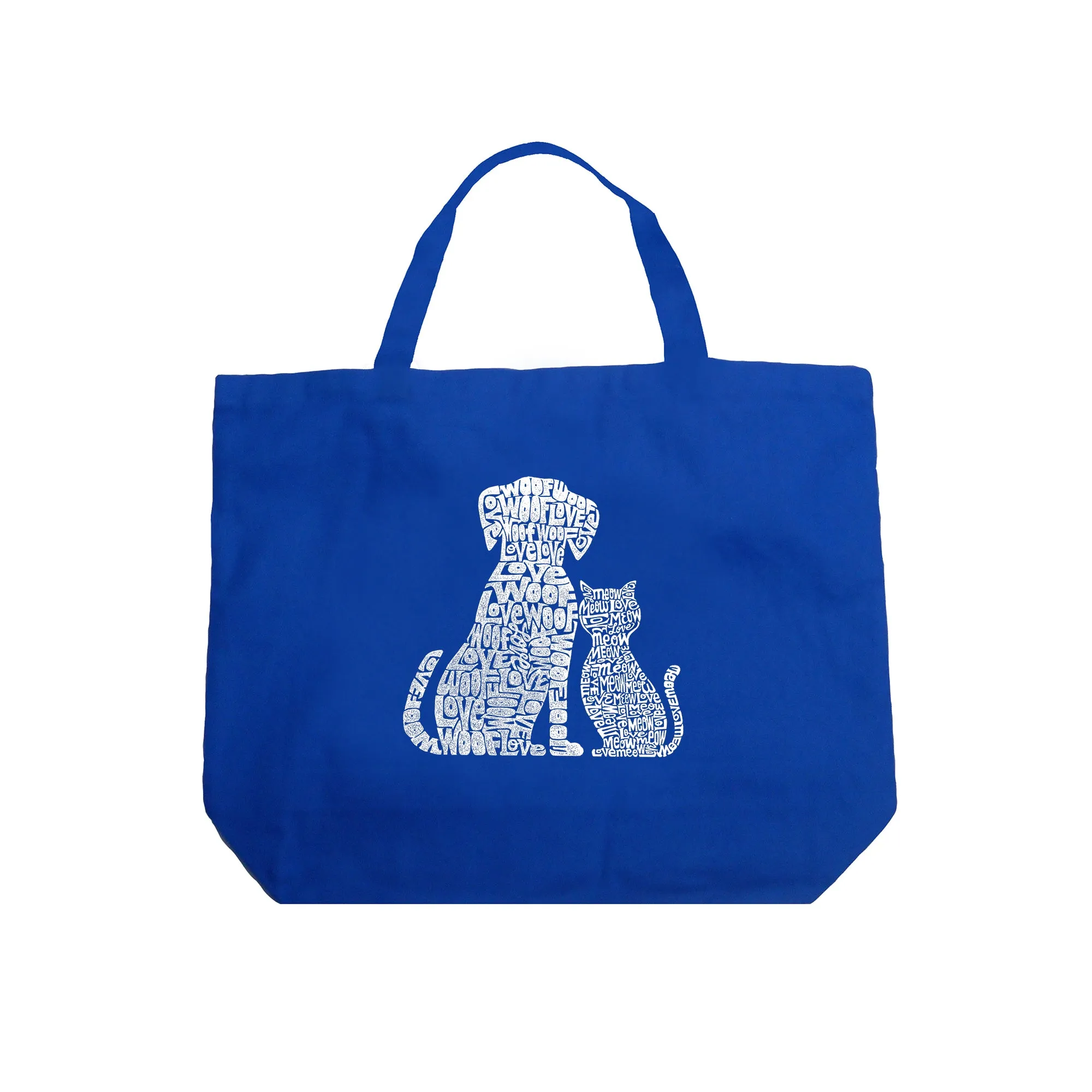 Dogs and Cats  - Large Word Art Tote Bag