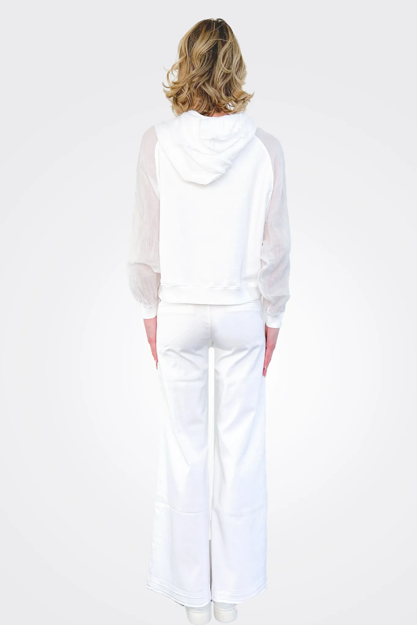 Donna Mixed Hoodie - White