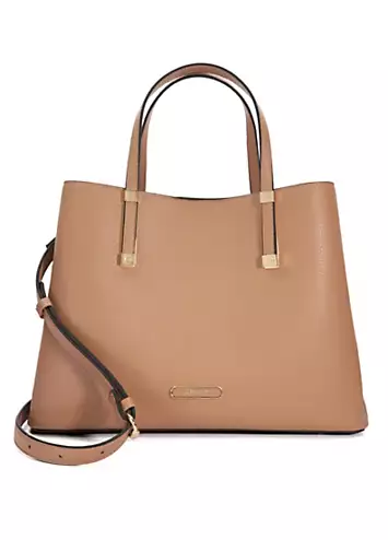 Dorry Taupe Branded Hardware Tote Bag by Dune London | Look Again