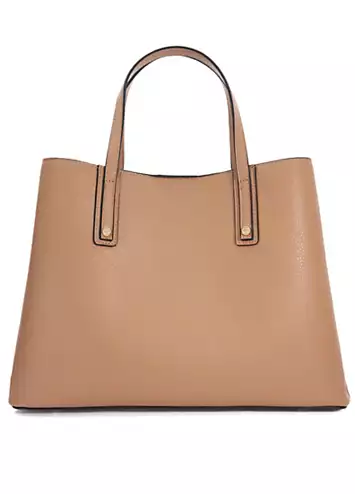 Dorry Taupe Branded Hardware Tote Bag by Dune London | Look Again