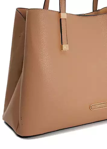 Dorry Taupe Branded Hardware Tote Bag by Dune London | Look Again