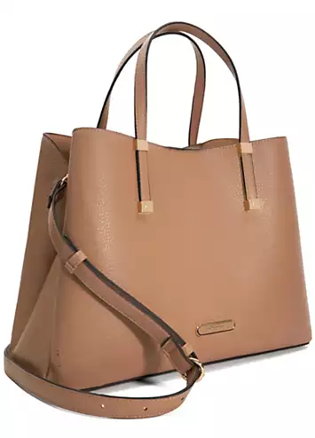 Dorry Taupe Branded Hardware Tote Bag by Dune London | Look Again