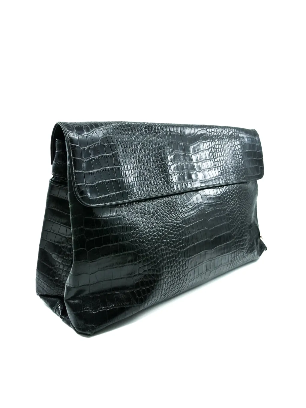 Dries Van Noten Oversized Embossed Leather Clutch