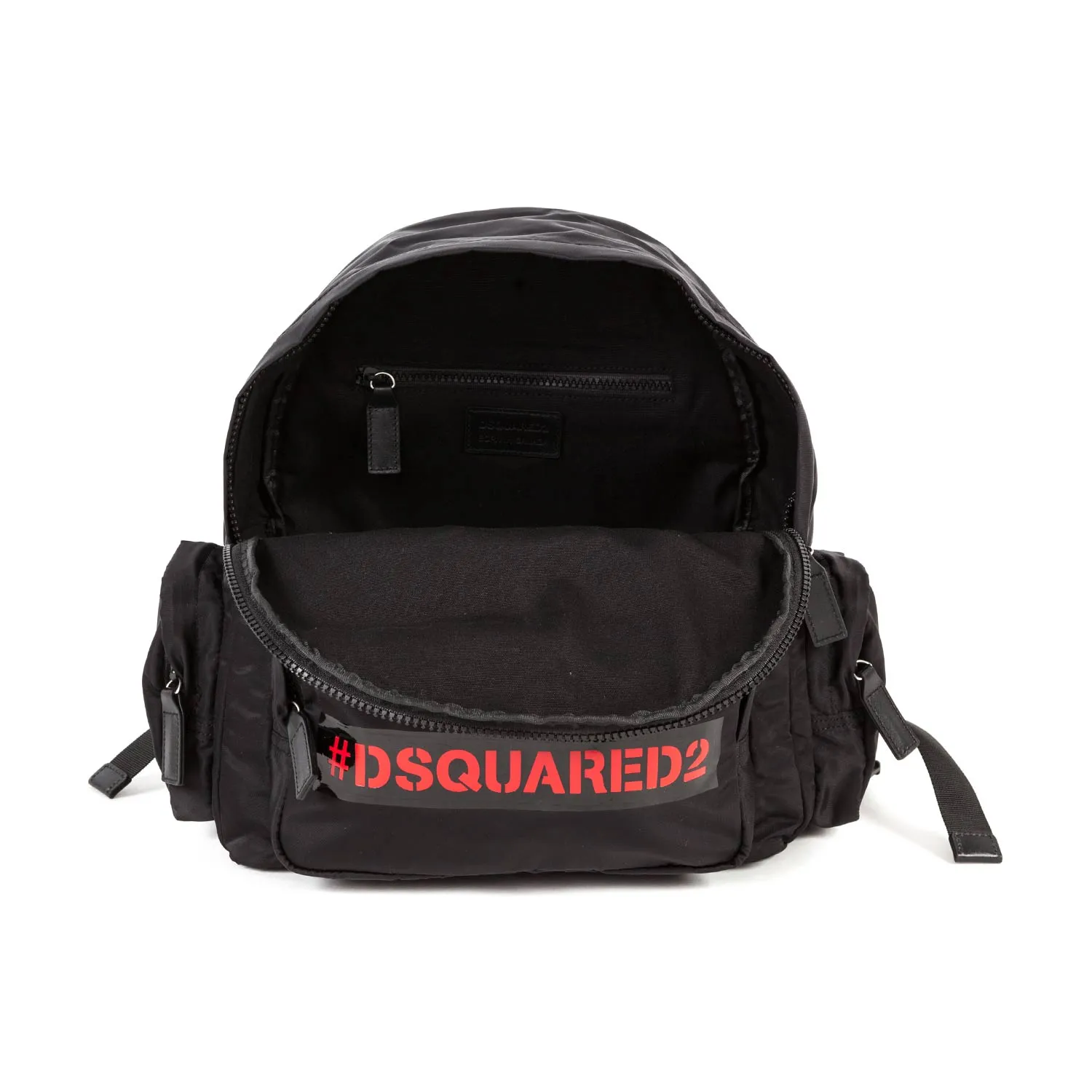 Dsquared2 Unisex Black Logoed Backpack