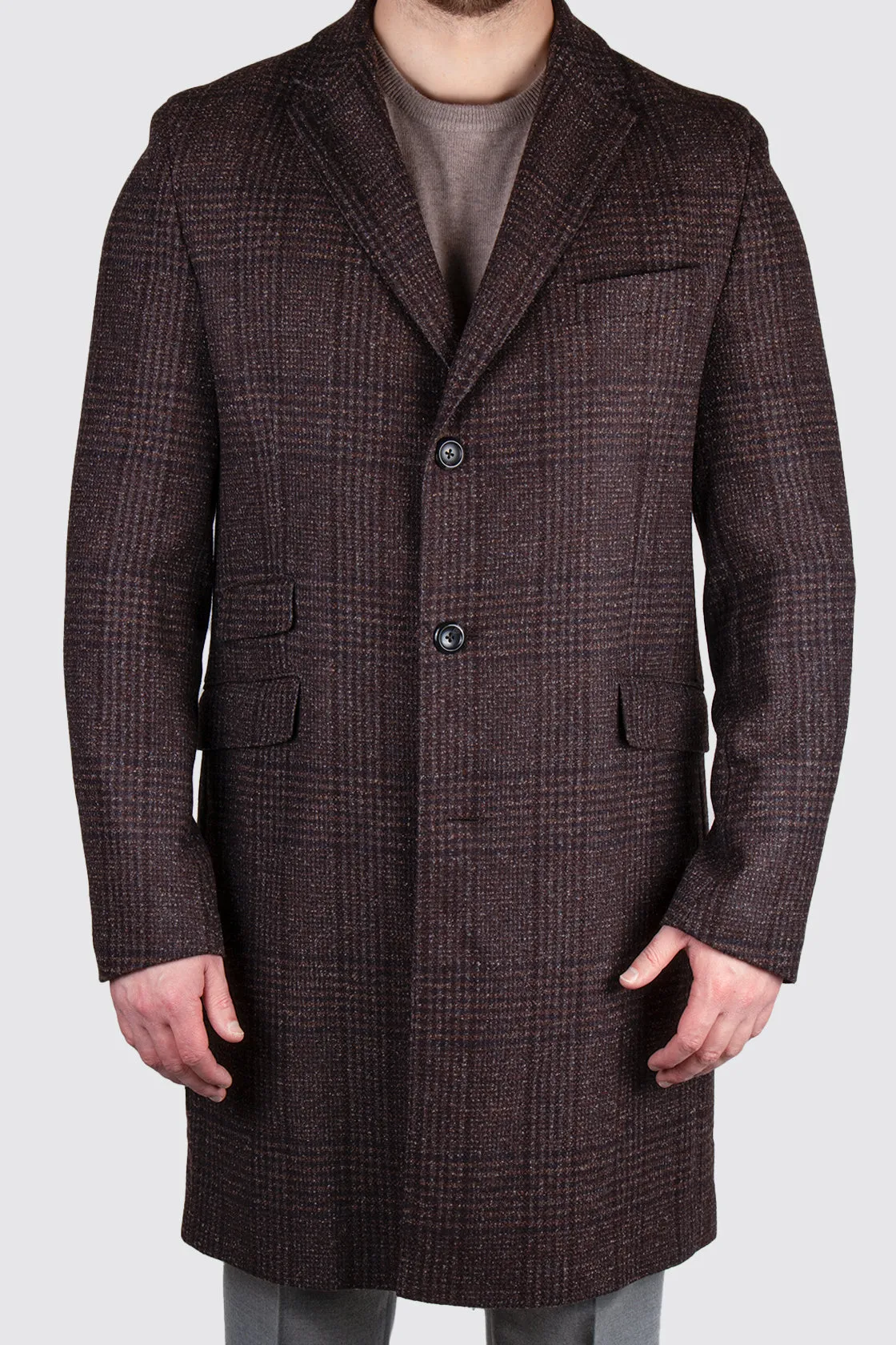 Eduard Dressler Single Breast Overcoat Check