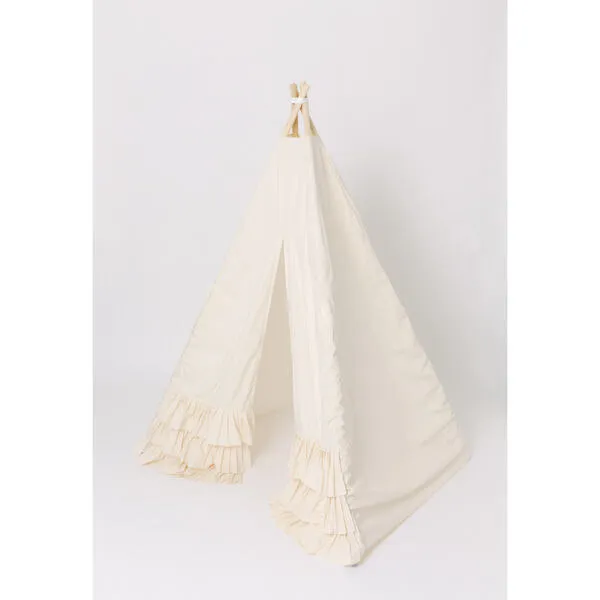 E&E Amelia Play Tent, Cream Ruffle