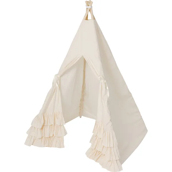 E&E Amelia Play Tent, Cream Ruffle