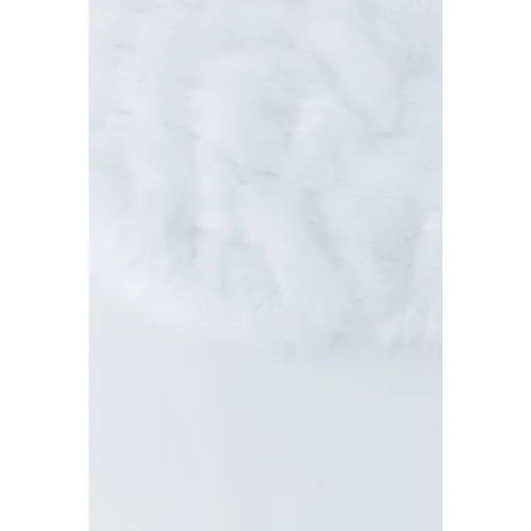 E&E Circle Luxury Shag Padded Play Mattress, White