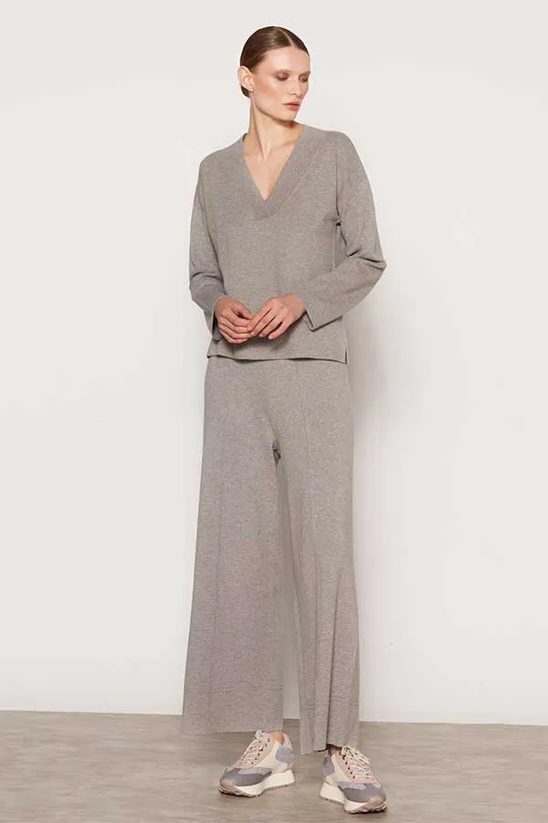 Escorpion GREY OVERLAPPING V-NECK SWEATER