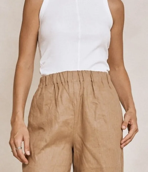 Essential Linen Shorts - Latte