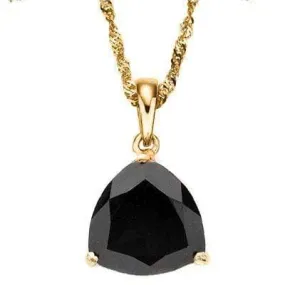 EXCLUSIVE 0.5 CARAT TW (1 PCS) GENUINE BLACK SAPPHIRE 10K SOLID YELLOW GOLD PEND