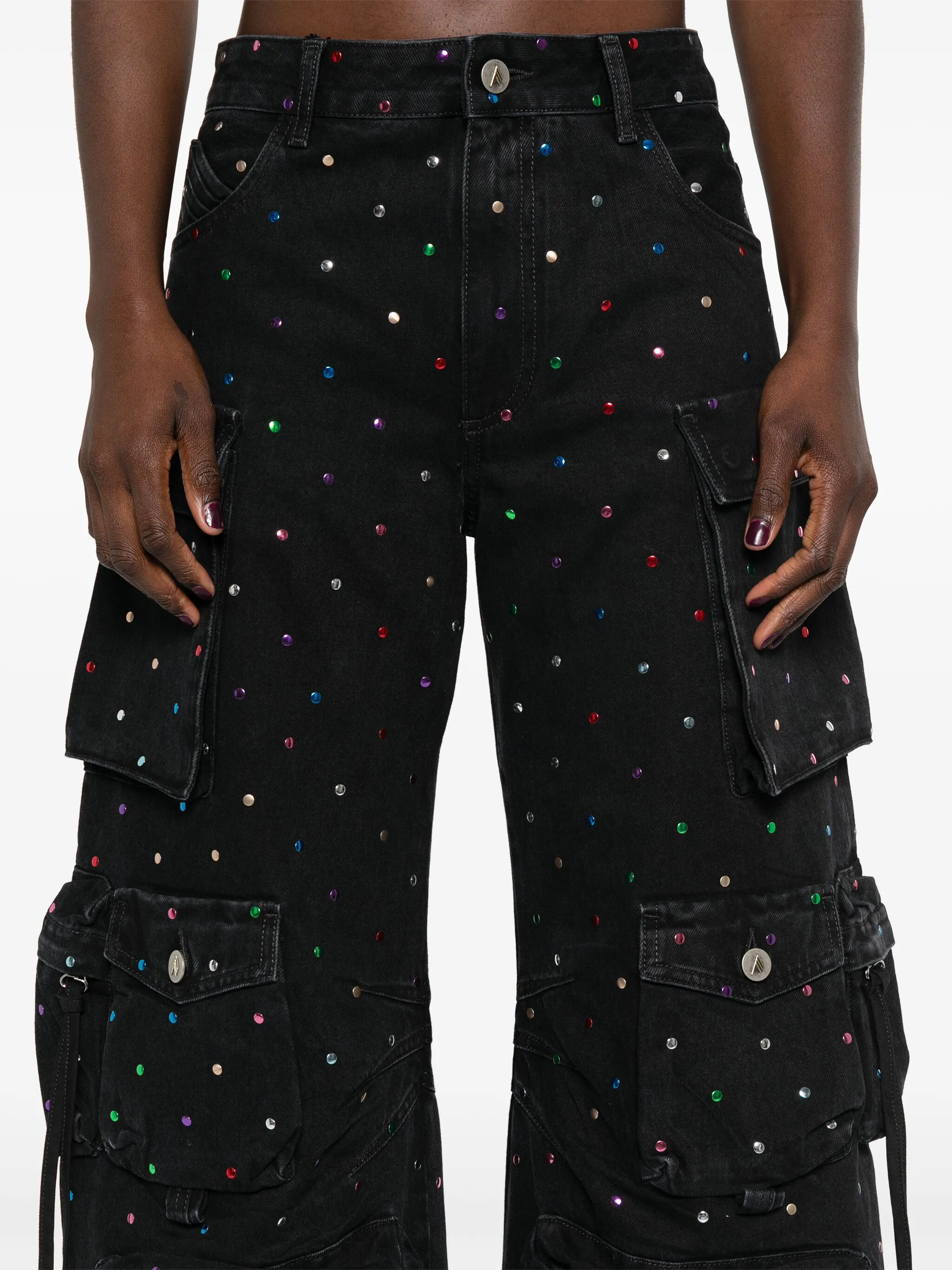 Fern stud-embellished loose jeans