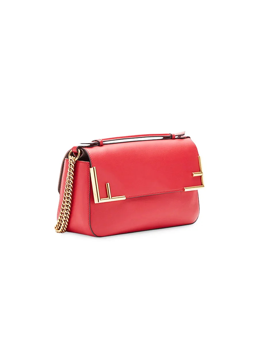 FF Logo Shoulder Bag in Red