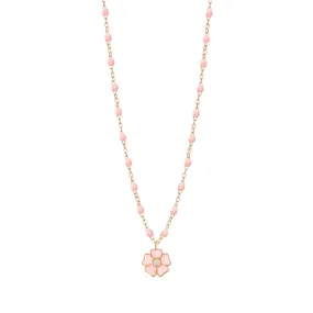 Flower Classic Gigi Baby Pink diamond necklace, Rose Gold, 16.5