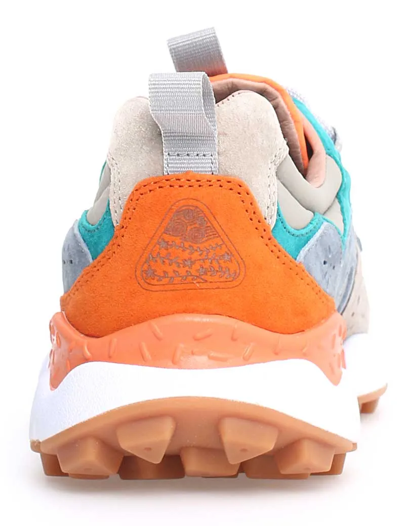 Flower Mountain Yamano 3 Suede Nylon Trainers Taupe Light Azure