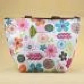 Flower Pattern Waterproof Picnic Lunch Tote Travel Zipper Bag