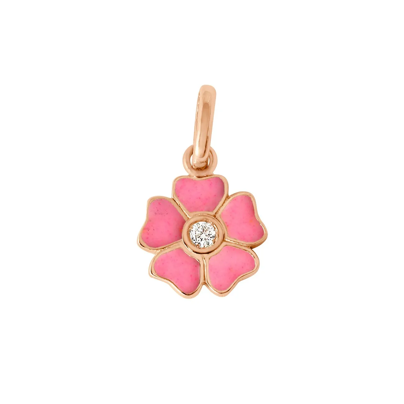 Flower Pink diamond pendant, Rose Gold