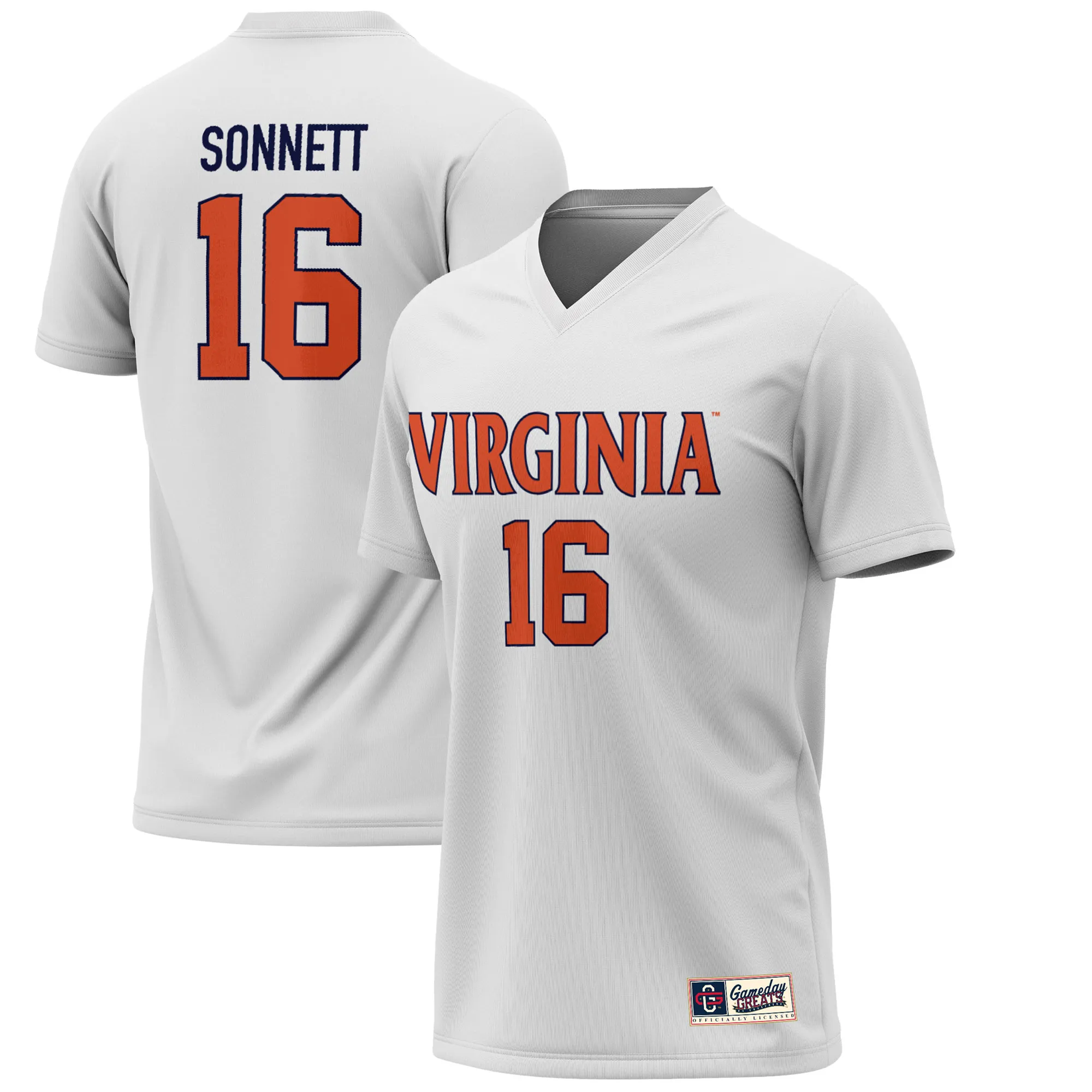 GameDay Greats Emily Sonnett Virginia Cavaliers Youth White Lightweight Alumni Soccer Jersey