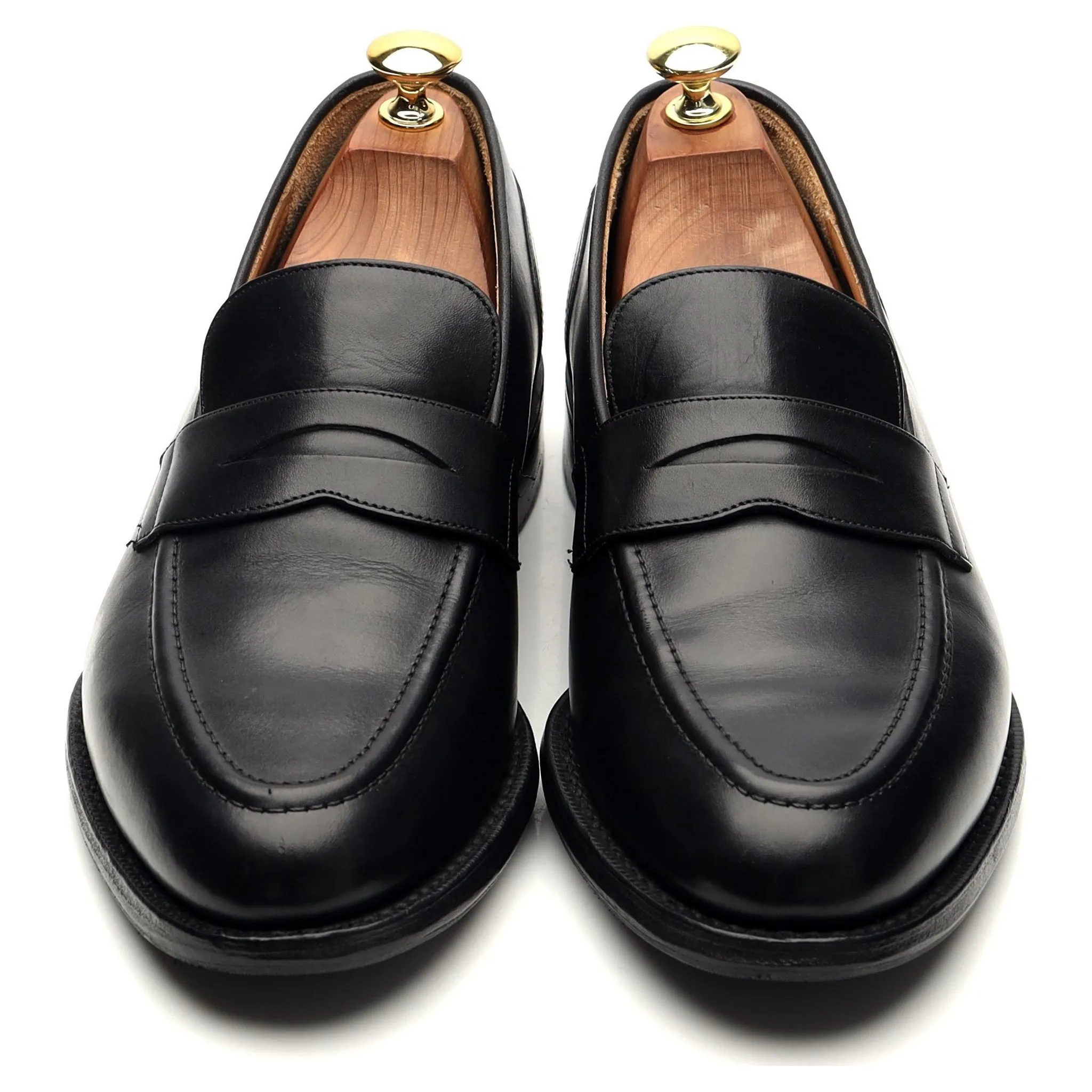 'Gerard' Black Leather Loafers UK 8.5 F