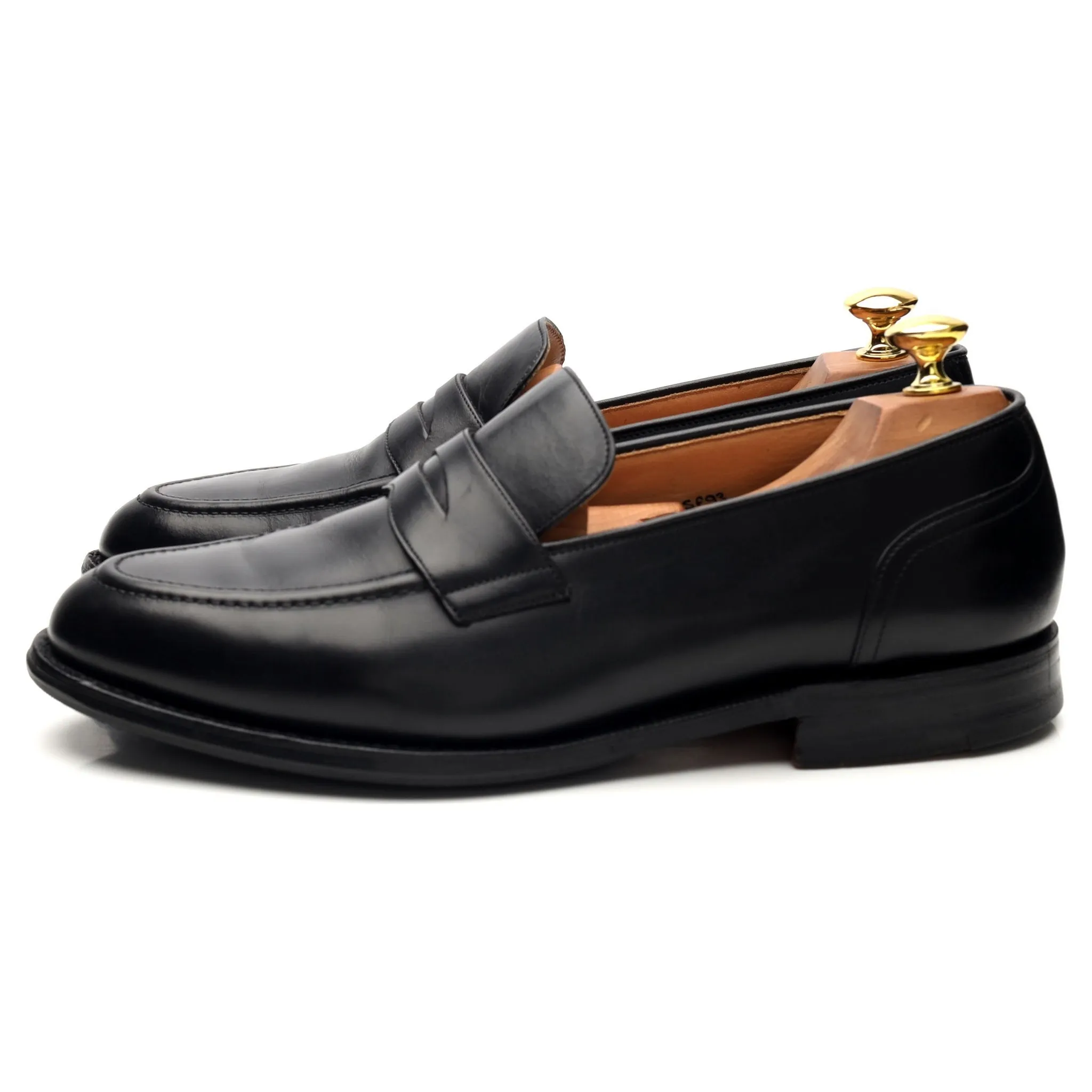 'Gerard' Black Leather Loafers UK 8.5 F