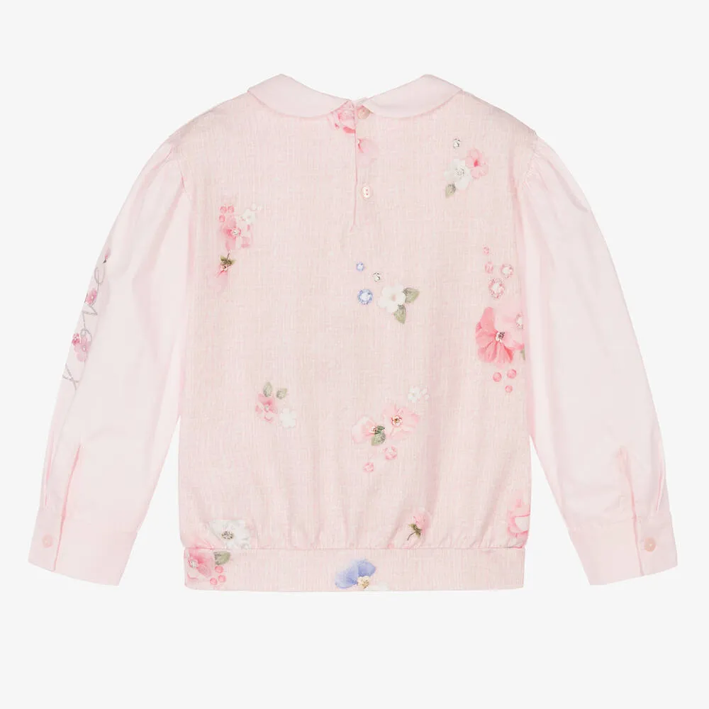 Girls Pink Floral Top