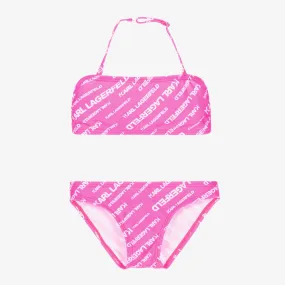 Girls Pink Logo Bikini