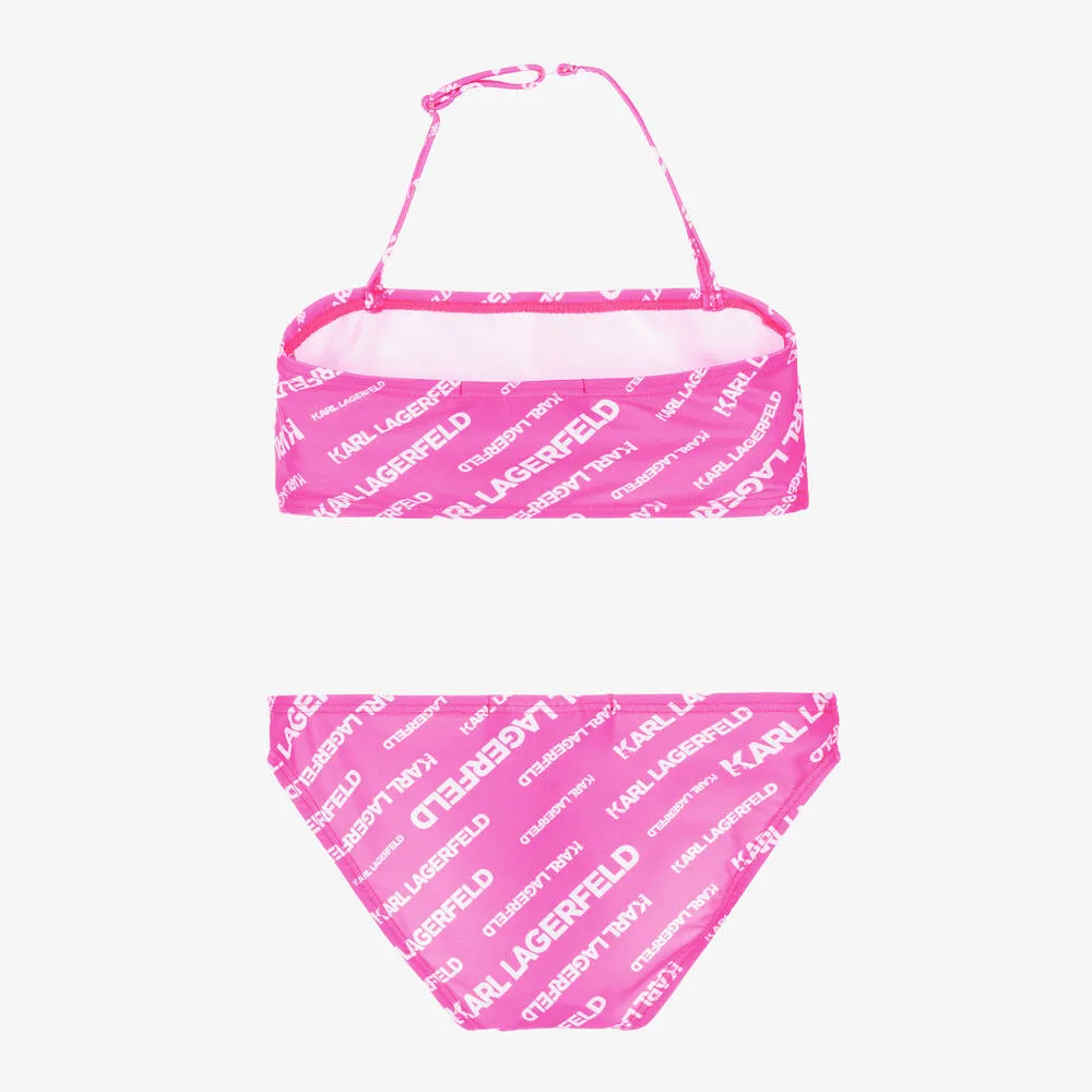 Girls Pink Logo Bikini