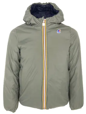 GIUBBINO UOMO VERDE/BLU REVERSIBILE CON CAPPUCCIO