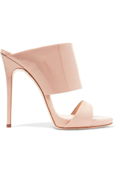 GIUSEPPE ZANOTTI Coline 110 Siutta Patent-Leather Mules, Blush
