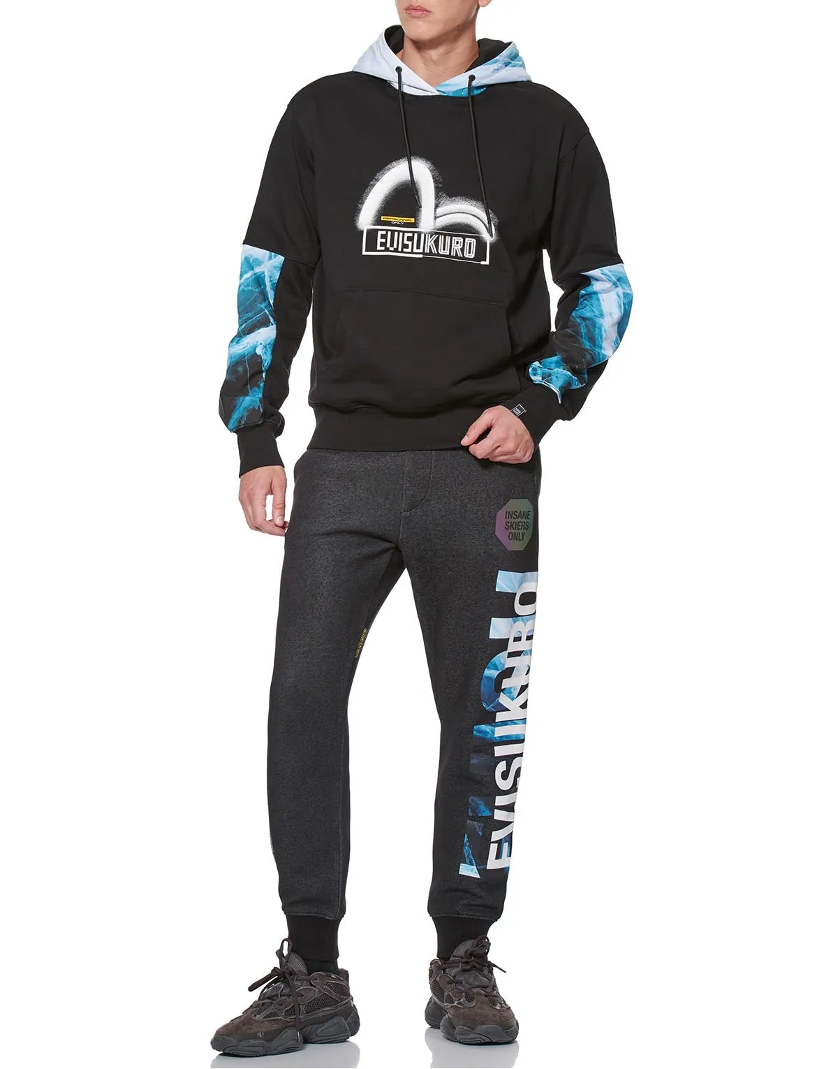 Glacier Print Panel Hoodie