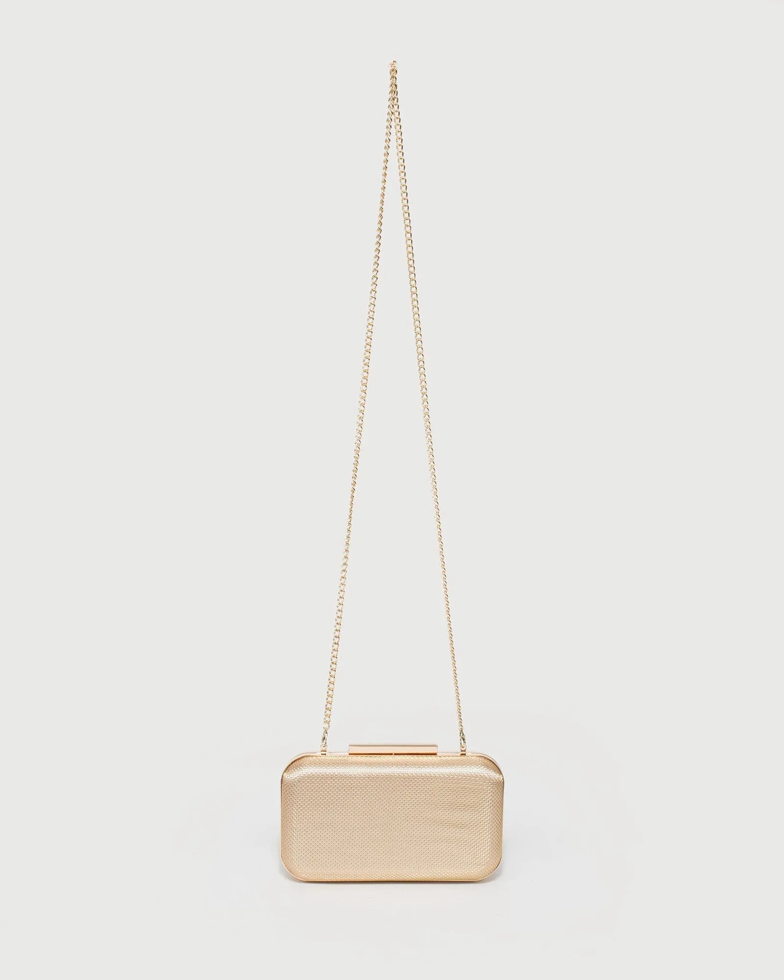 Gold Becca Mesh Box Clutch Bag