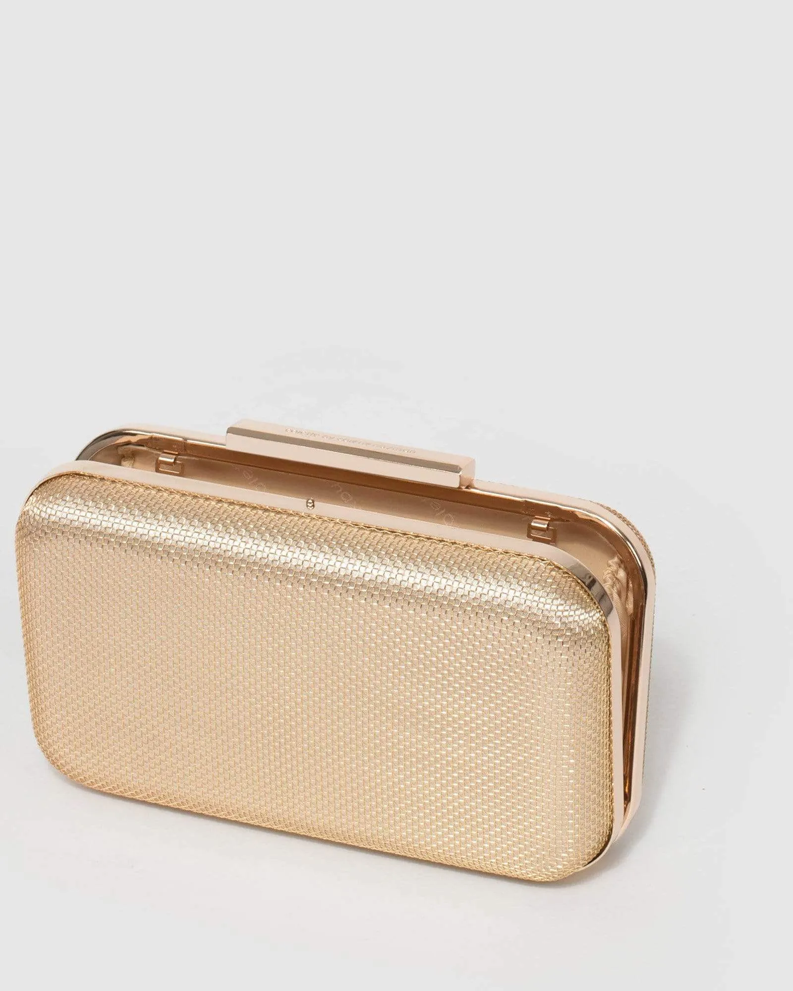 Gold Becca Mesh Box Clutch Bag