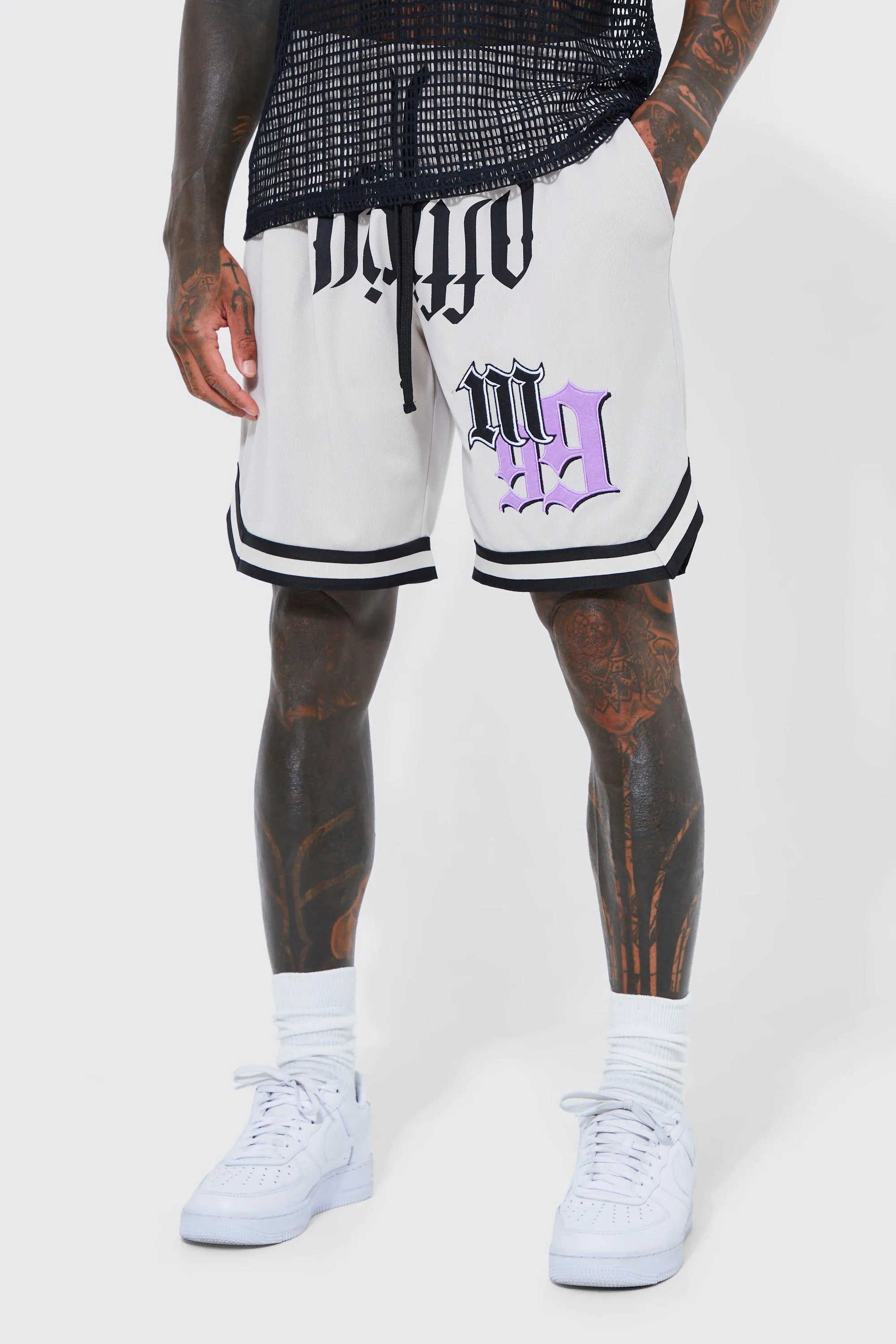 Gothic Applique Basketball Short