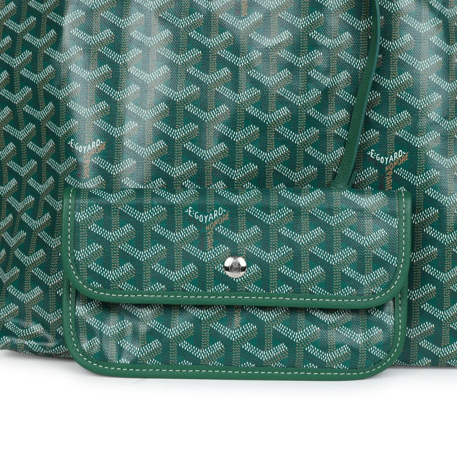 Goyard Goyardine Green St. Louis PM Tote Bag Palladium Hardware
