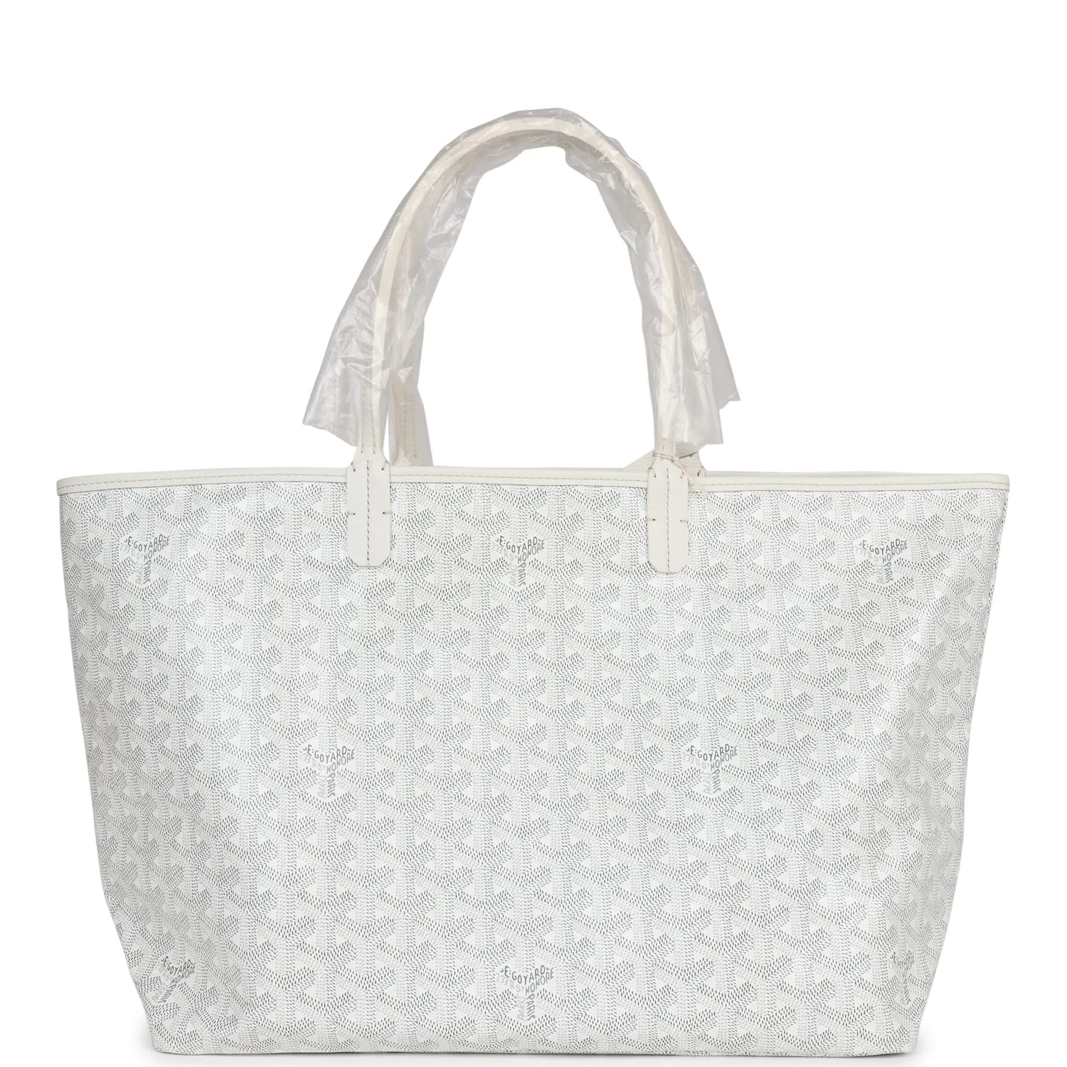 Goyard Goyardine White St. Louis PM Tote Bag Palladium Hardware