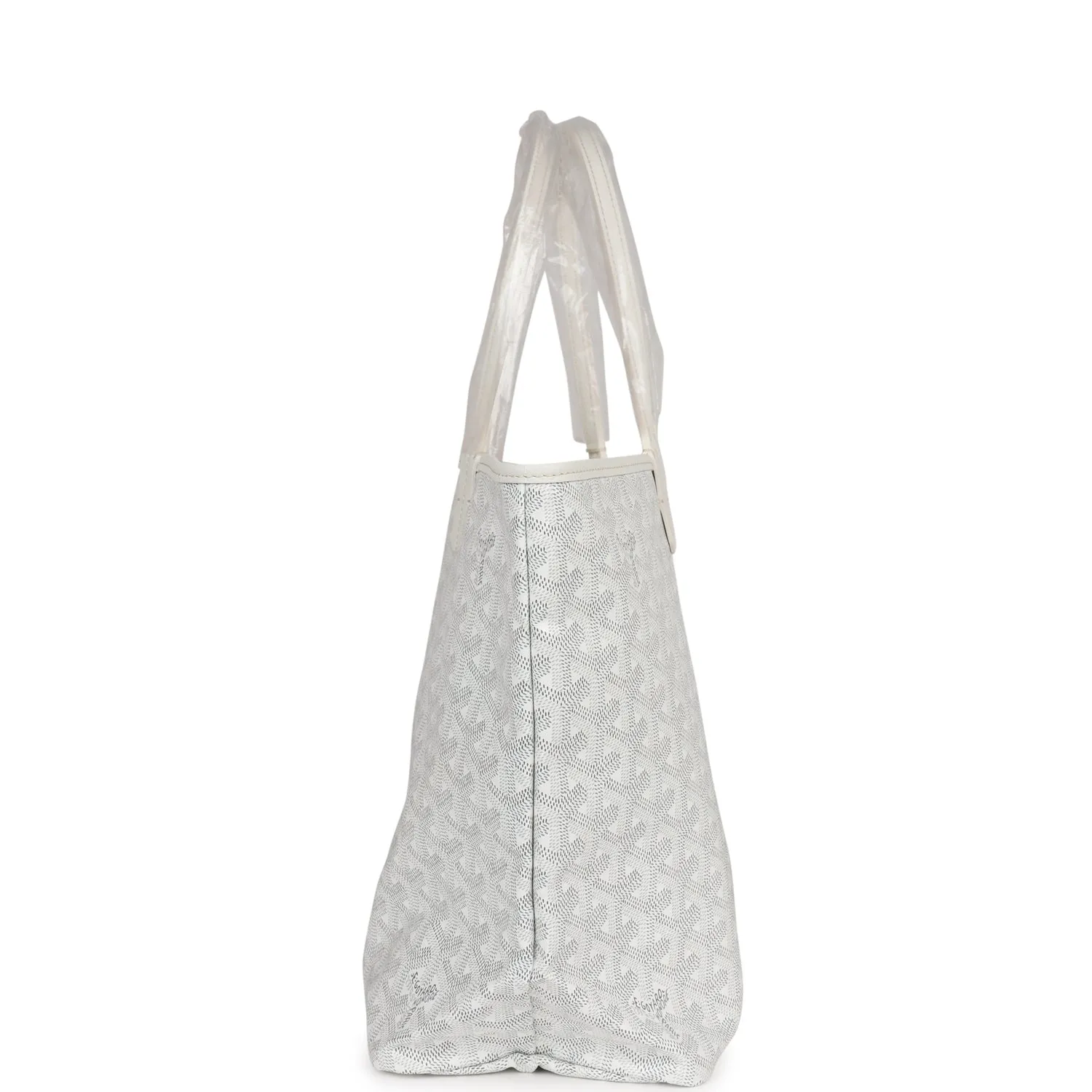 Goyard Goyardine White St. Louis PM Tote Bag Palladium Hardware