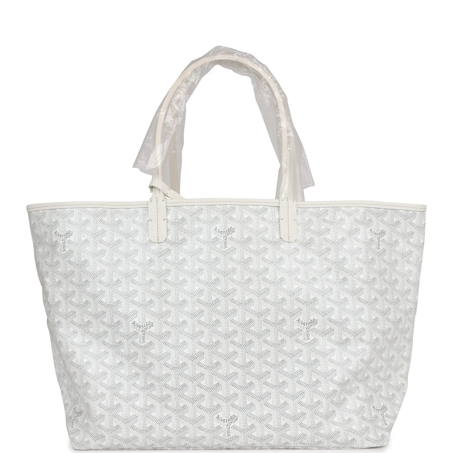 Goyard Goyardine White St. Louis PM Tote Bag Palladium Hardware