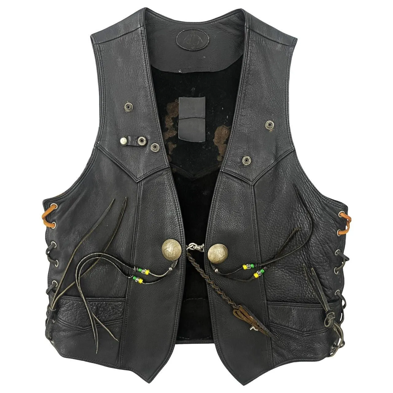 Grateful Dead Leather Biker Vest