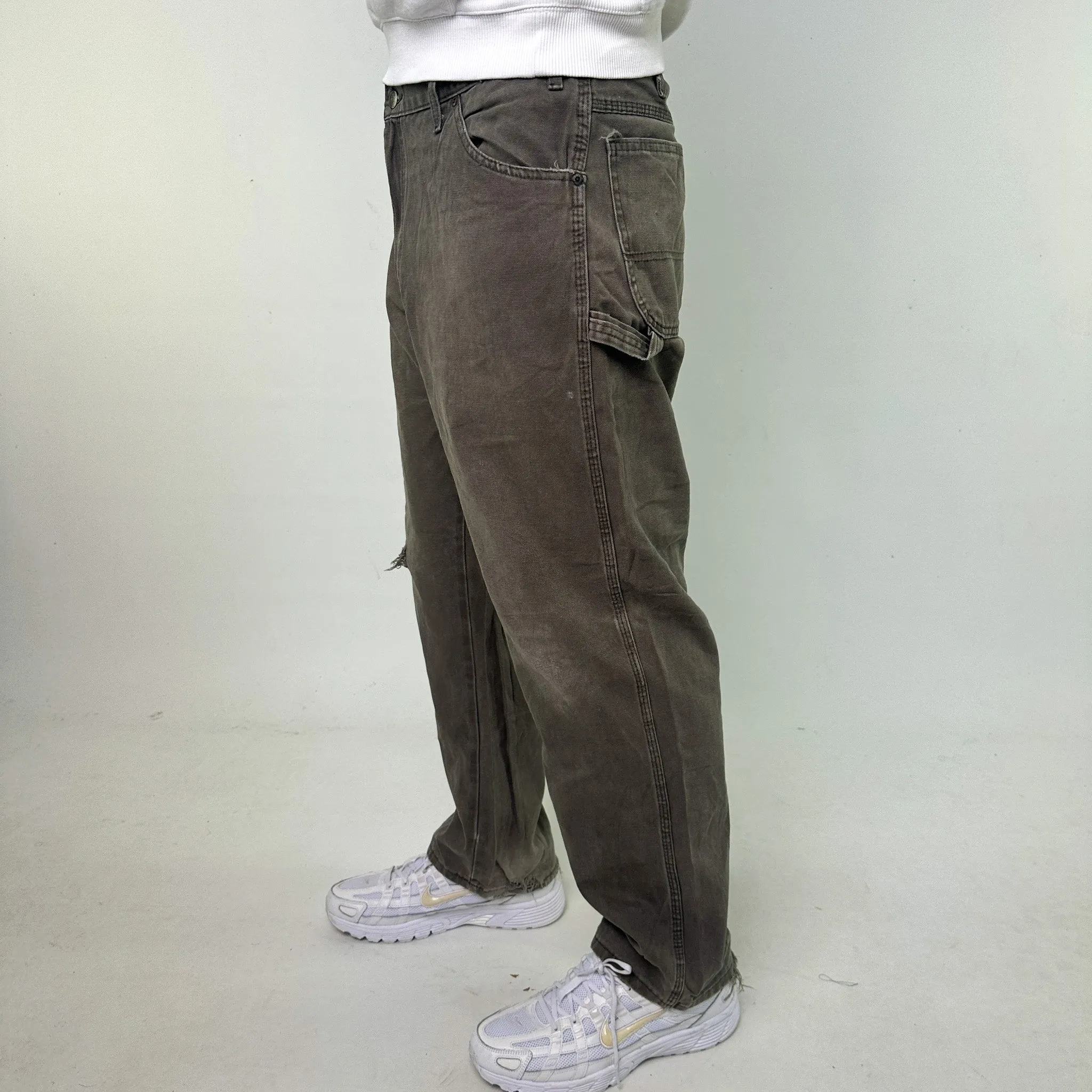 Green 90s Dickies Cargo Skater Trousers Pants Jeans (38x30)