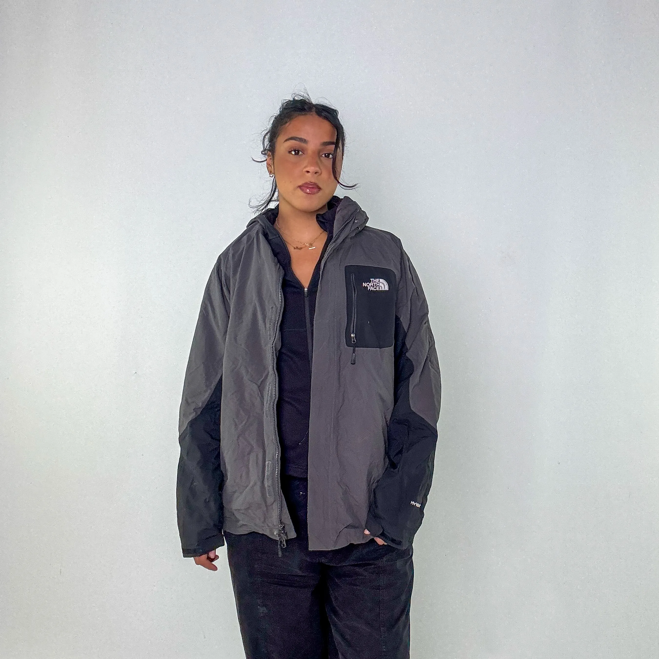 Grey y2ks The North Face Rain Jacket (L)