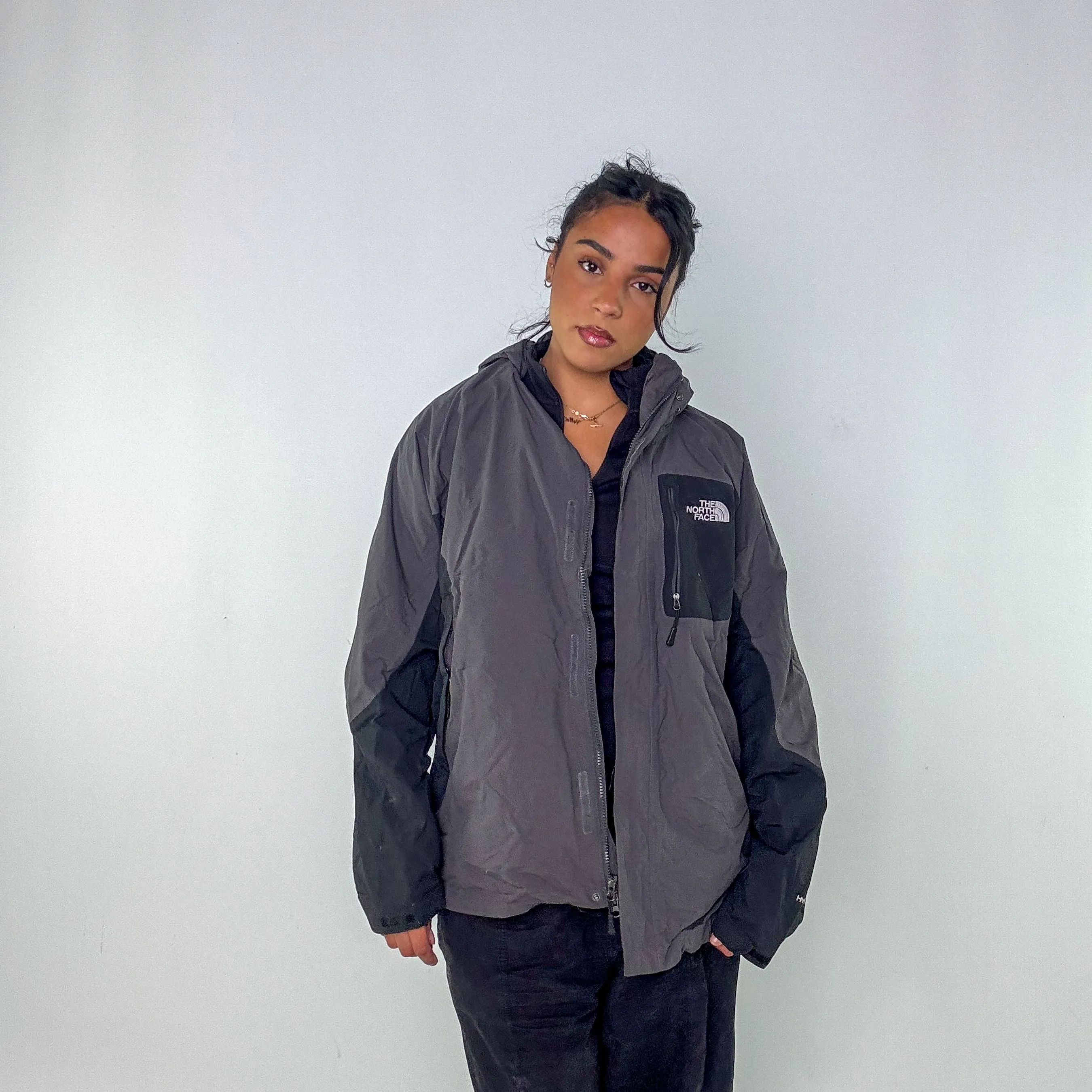 Grey y2ks The North Face Rain Jacket (L)