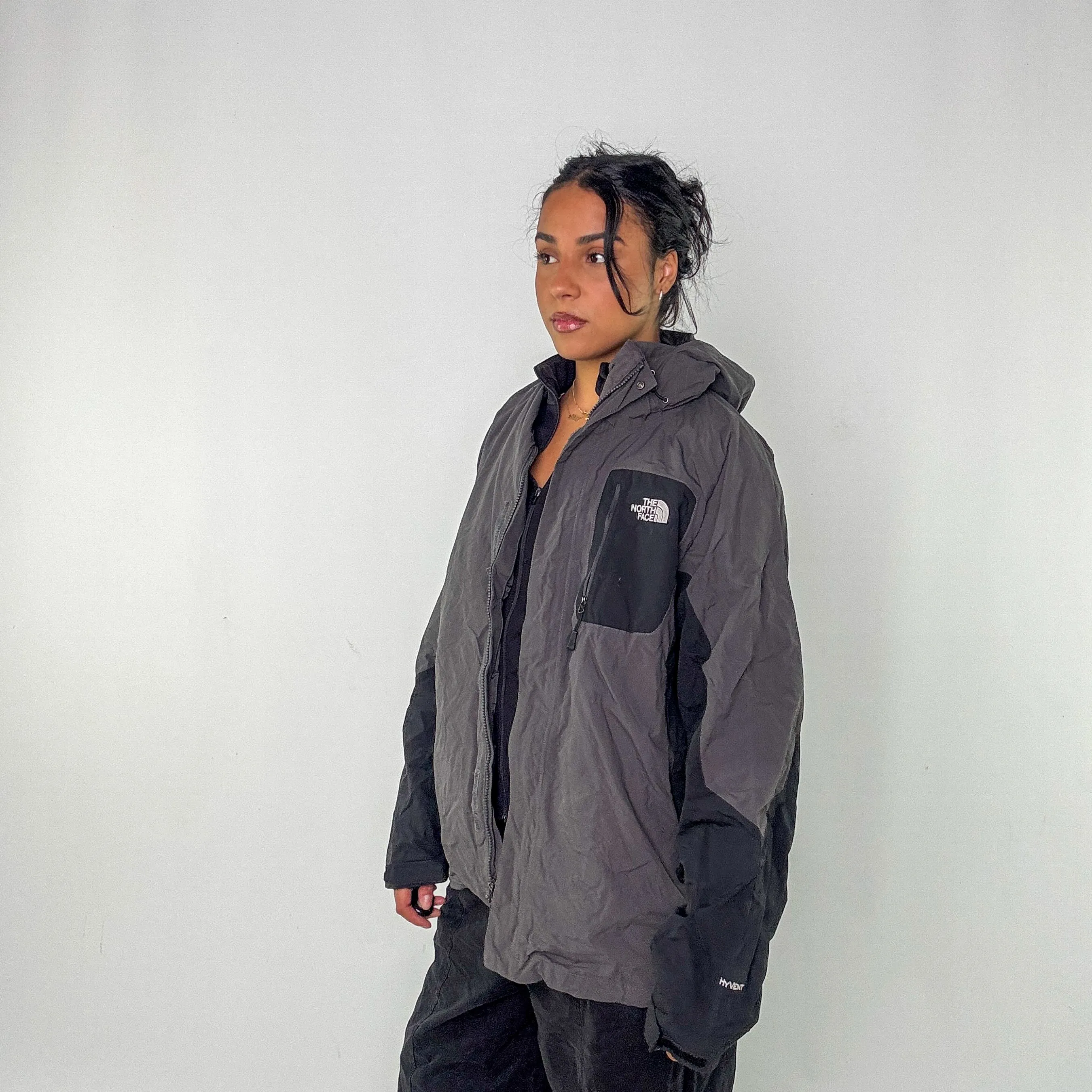 Grey y2ks The North Face Rain Jacket (L)