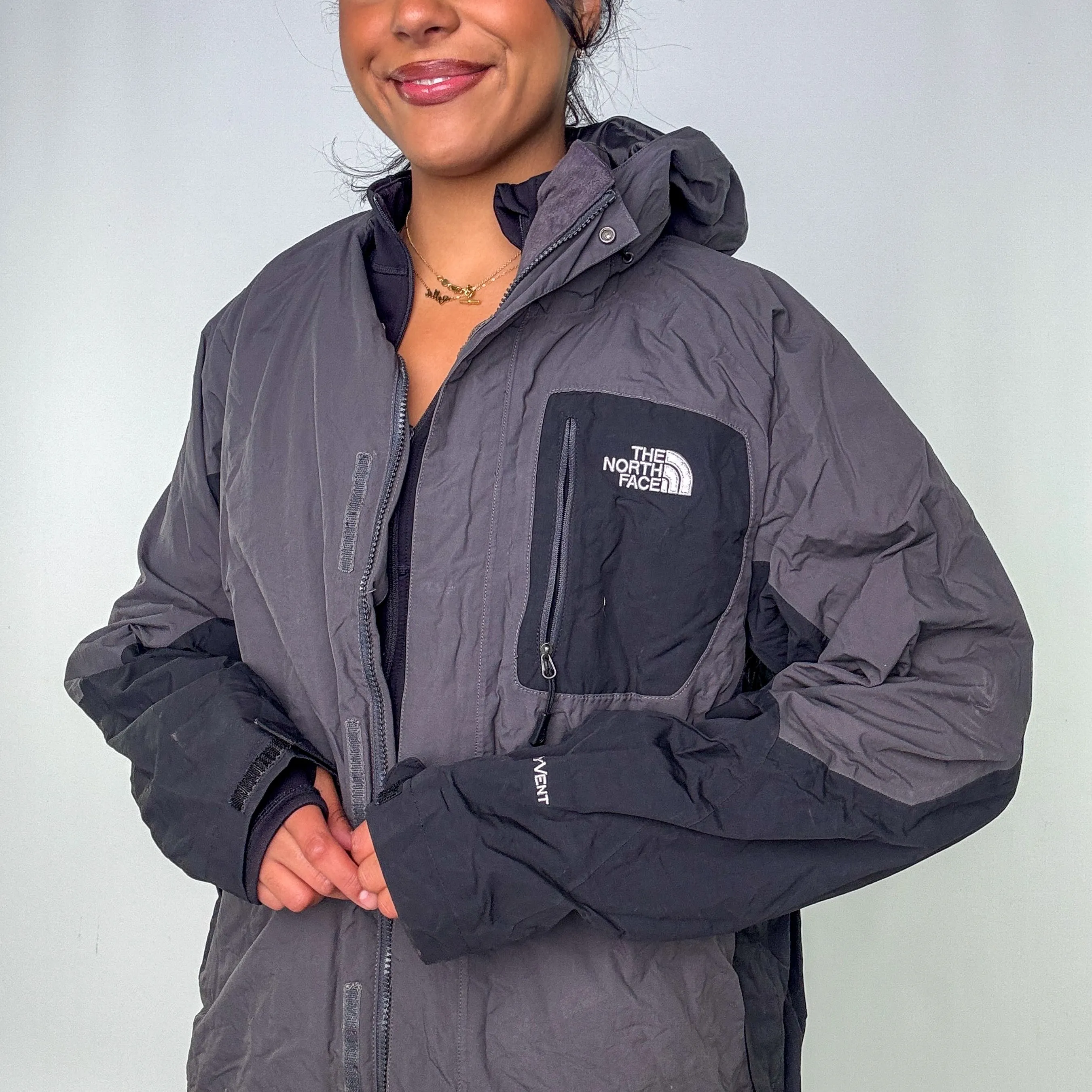 Grey y2ks The North Face Rain Jacket (L)