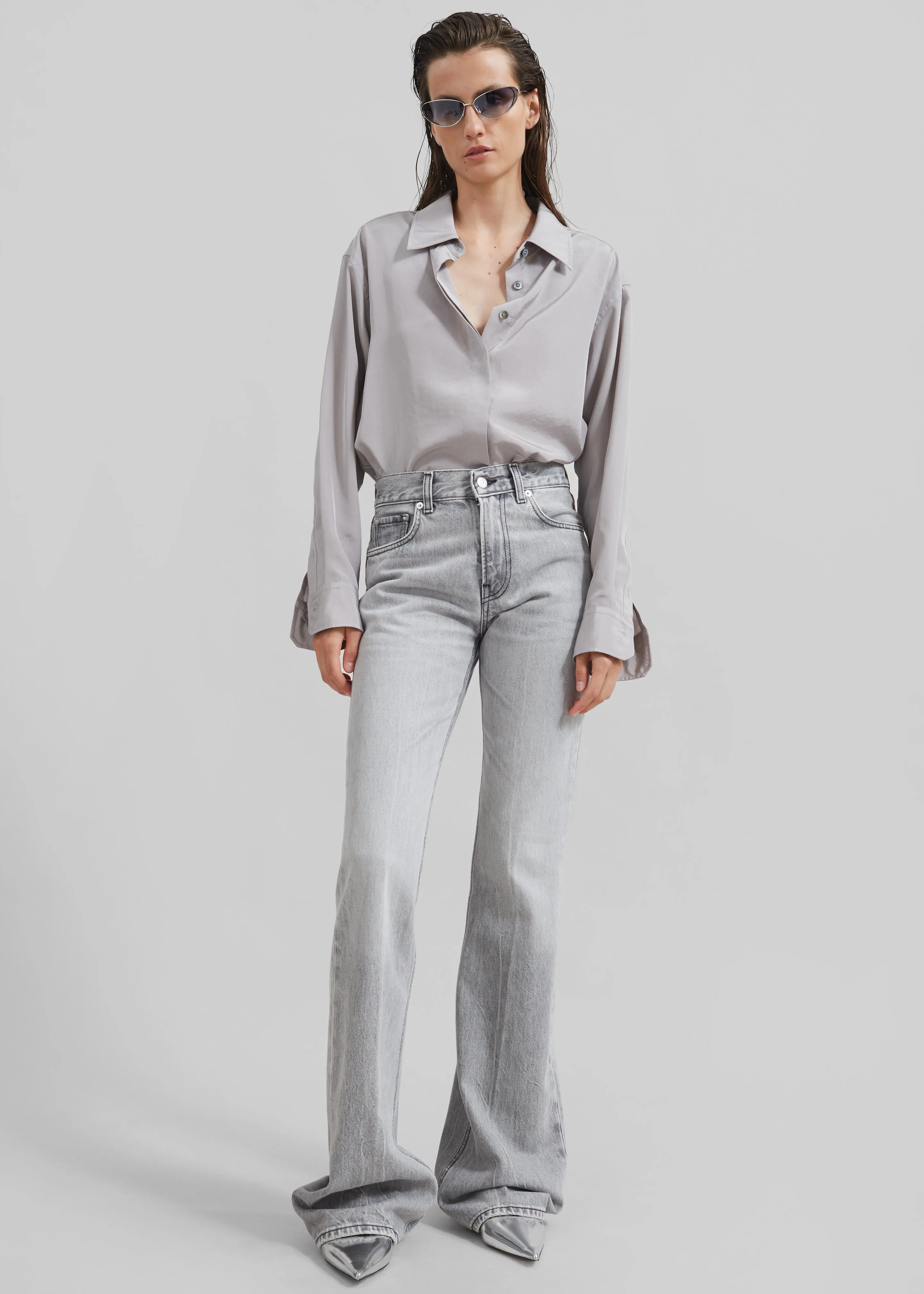 Haikure Flora Flared Jeans - Fog Grey