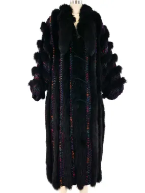 Hand Knit Fur Maxi Cardigan
