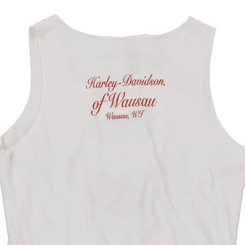 Harley Davidson Graphic Vest - XL White Cotton