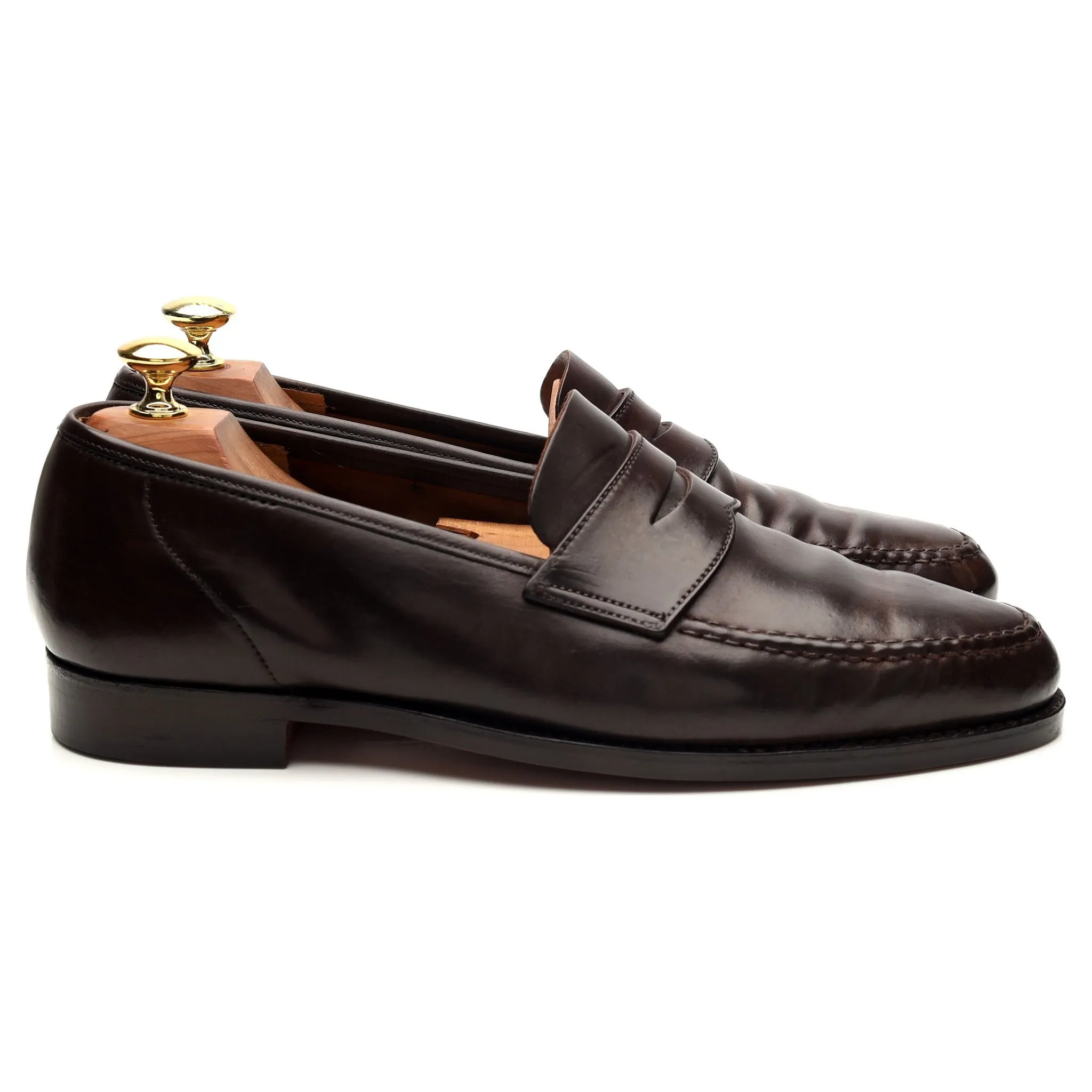 'Harvard' Dark Brown Cordovan Leather Loafers UK 8.5 E