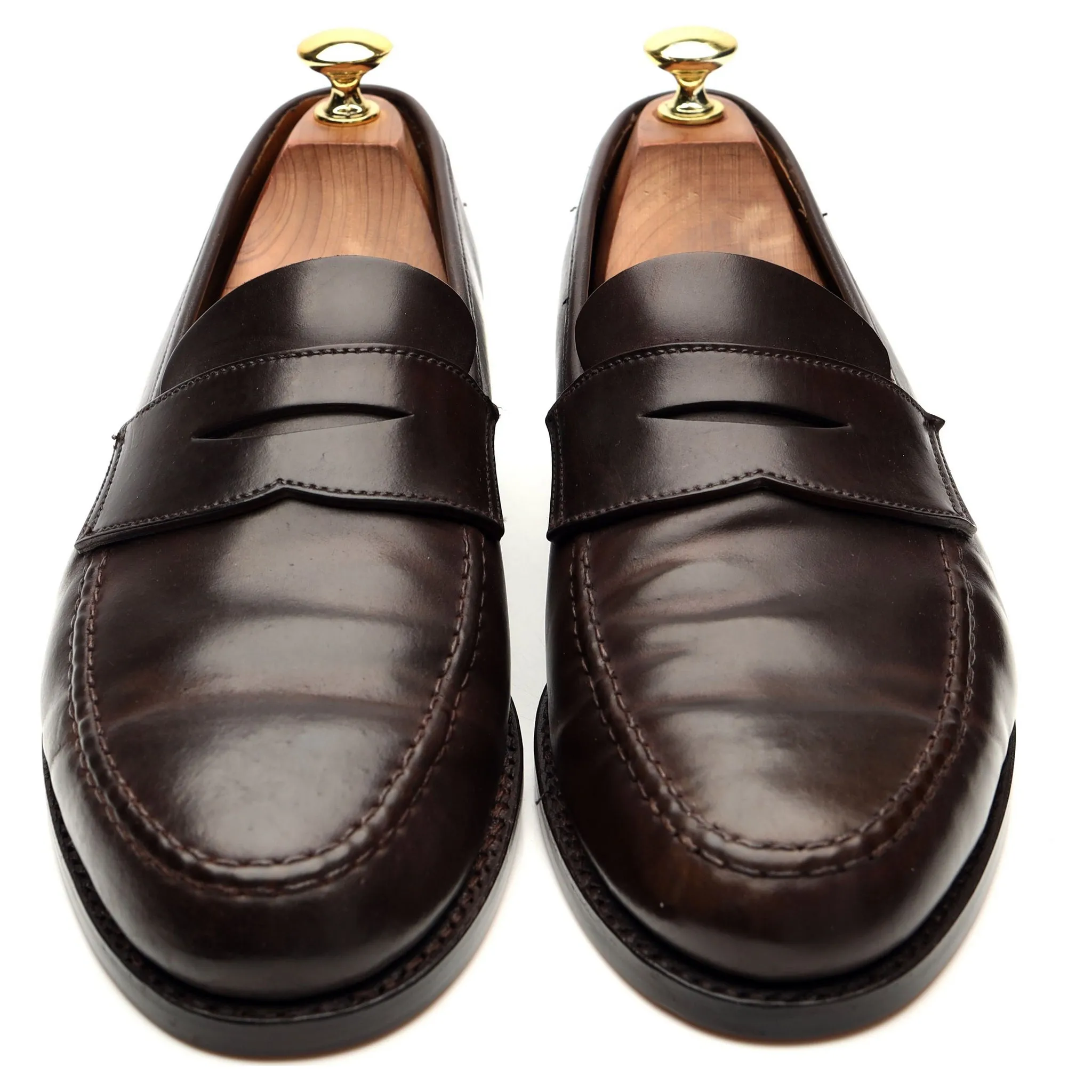 'Harvard' Dark Brown Cordovan Leather Loafers UK 8.5 E